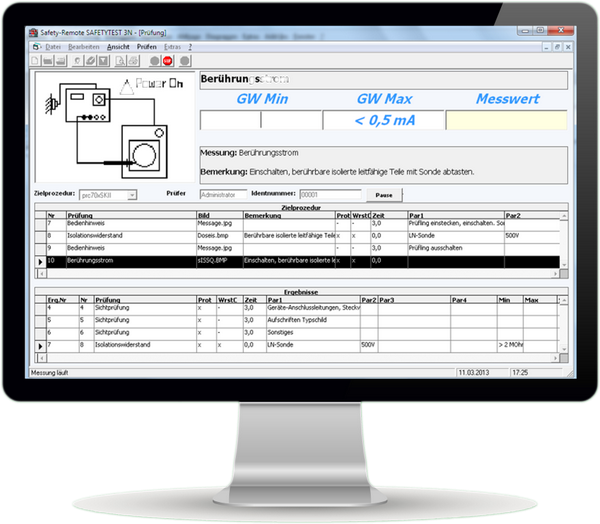 Safetytest Datenbanksoftware Safety-Remote