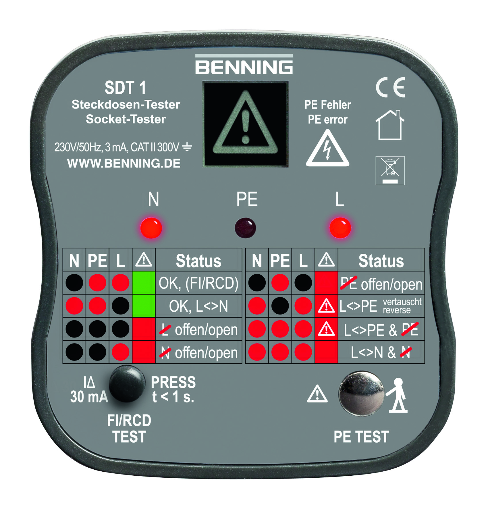 Benning SDT 1 Steckdosentester